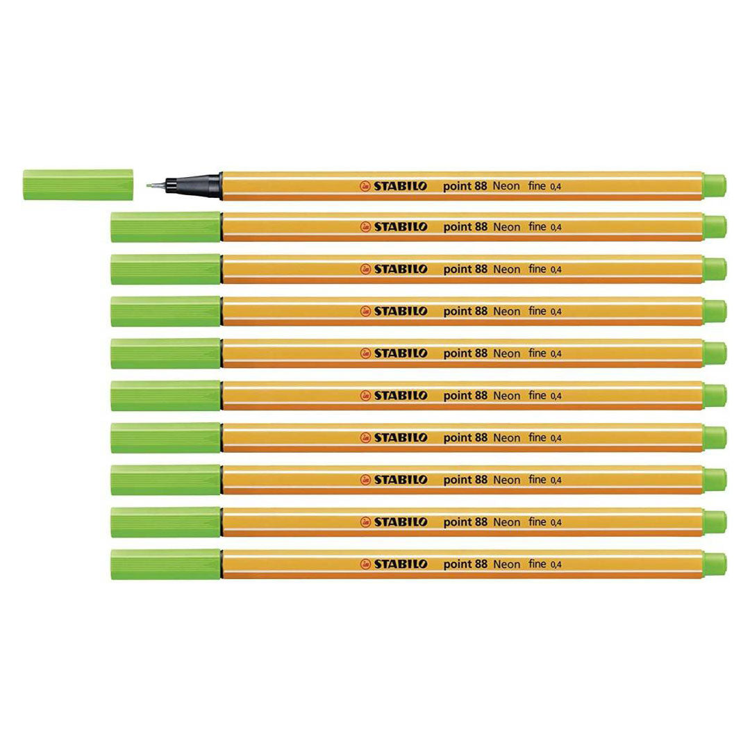 Stabilo | Point 88 | Fineliner | Green | Pack Of 10 Stabilo